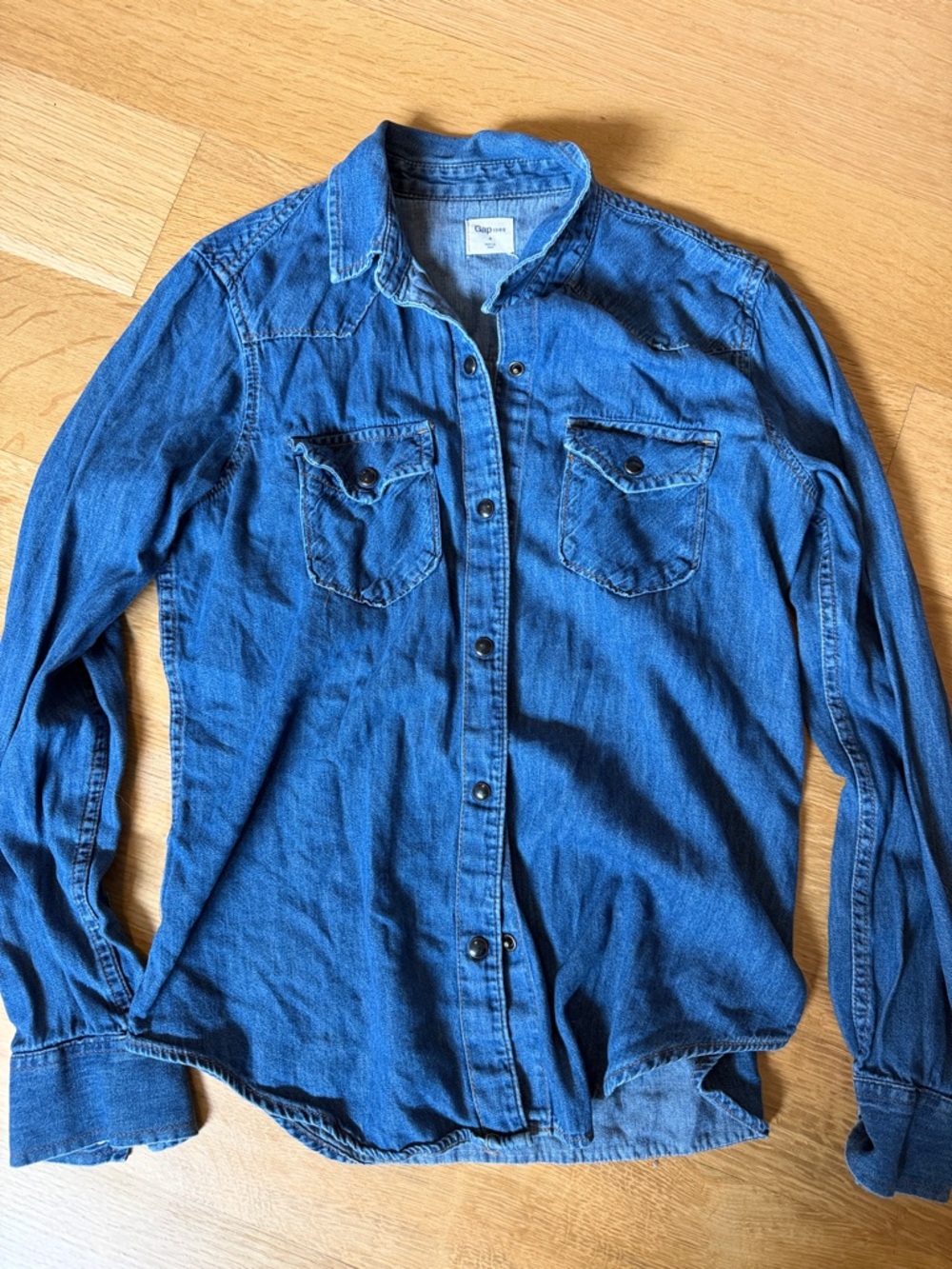 GAP Blue Denim Button-Down Shirt